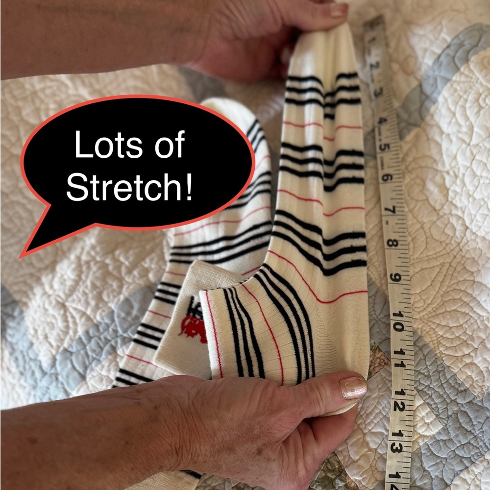Burberry Striped Socks - TB LOGO🔥thin w/Stretch! Unisex/OS - Picture 2 of 6